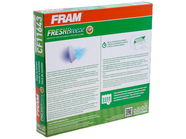 FRAM Cabin Air Filter P/N:CF11643 Fits: Audi A3, Audi A3 Quattro, Audi A3 Sportback E-tron, Audi Q3, Audi Rs3, Audi S3 - Image 1