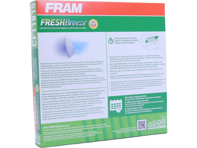 FRAM Cabin Air Filter P/N:CF11815 Fits: BMW I3 16-14, Mercedes-benz E350 23-20, Mini Cooper 17-16, Mini Cooper Clubman 2016 - Image 1