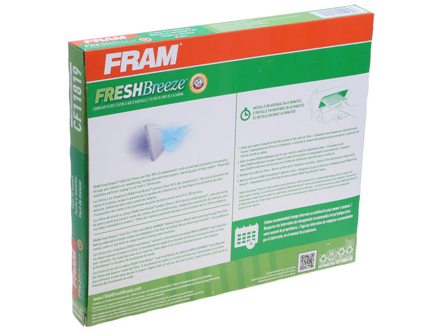 FRAM Cabin Air Filter P/N:CF11819 Fits: Chevrolet Captiva Sport, Chevrolet Equinox, GMC Terrain, Hyundai Azera, Hyundai Santa Fe, Hyundai Santa Fe Sport, Hyundai Santa Fe Xl, Hyundai Sonata, Kia Cadenza, Kia Optima, Kia Sedona, Saturn Vue - Image 1