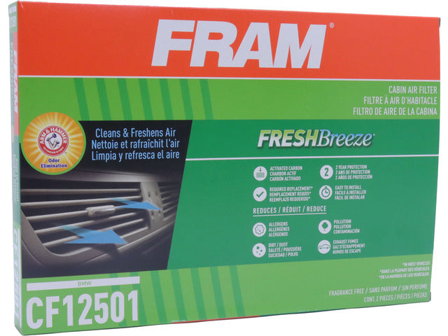 FRAM Cabin Air Filter P/N:CF12501 Fits: BMW 530e, BMW 530e Xdrive, BMW 530i, BMW 530i Xdrive, BMW 540d Xdrive, BMW 540i, BMW 540i Xdrive, BMW 640i Xdrive Gran Turismo, BMW 740e Xdrive, BMW 740i - Image 3