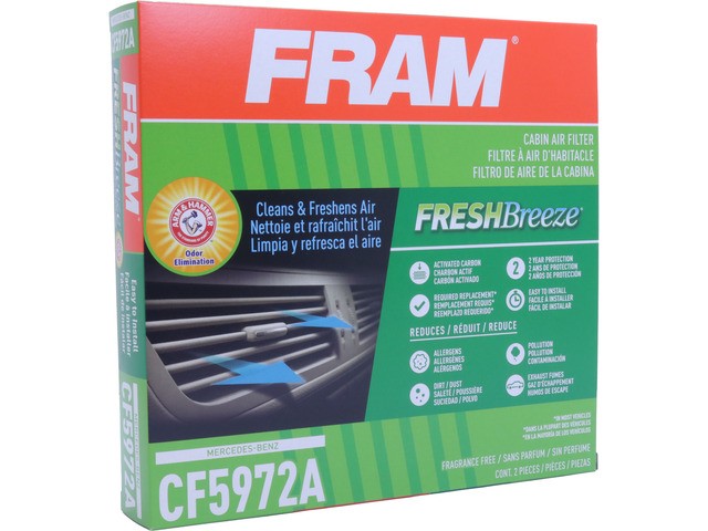 FRAM Cabin Air Filter P/N:CF5972A Fits: Maybach 57, Maybach 62, Mercedes-benz Cl500, Mercedes-benz Cl55 Amg, Mercedes-benz Cl600, Mercedes-benz Cl65 Amg, Mercedes-benz E300, Mercedes-benz E320, Mercedes-benz E420, Mercedes-benz E430 - Image 3