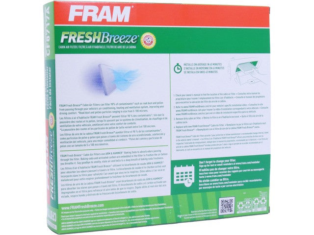 FRAM Cabin Air Filter P/N:CF8717A Fits: Mercedes-benz Ml320 03-98, Mercedes-benz Ml350 05-03, Mercedes-benz Ml430 01-99, Mercedes-benz Ml500 05-02, Mercedes-benz Ml55 Amg 03-00 - Image 1
