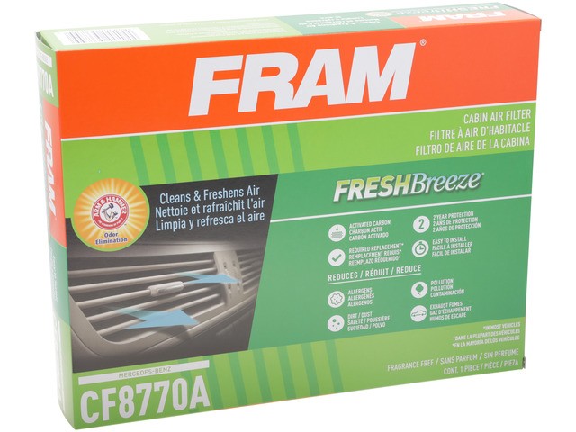 FRAM Cabin Air Filter P/N:CF8770A Fits: Chrysler Crossfire, Mercedes-benz C220, Mercedes-benz C230, Mercedes-benz C280, Mercedes-benz C36 Amg, Mercedes-benz C43 Amg, Mercedes-benz Clk320, Mercedes-benz Clk430, Mercedes-benz Clk55 Amg, Mercedes-benz Slk230 - Image 3