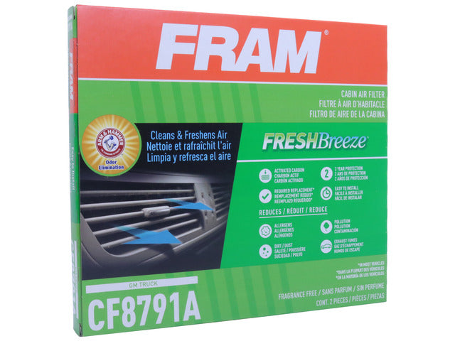 FRAM Cabin Air Filter P/N:CF8791A Fits: Cadillac Escalade, Cadillac Escalade Ext, Chevrolet Avalanche 1500, Chevrolet Avalanche 2500, Chevrolet C3500hd, Chevrolet Silverado 1500, Chevrolet Silverado 1500 Hd, Chevrolet Silverado 2500 - Image 3