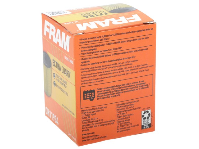 FRAM Engine Oil Filter P/N:CH11934 Fits: Genesis G80 20-17, Hyundai Genesis 16-15, Hyundai Palisade 25-20, Kia Cadenza 20-17, Kia Sedona 21-19, Kia Sorento 20-19, Kia Telluride 25-20 - Image 1