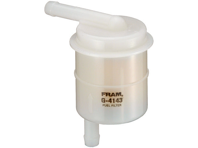FRAM Fuel Filter P/N:G4143DP Fits: Dodge Challenger, Dodge Colt, Dodge D50, Dodge Power Ram 50, Dodge Raider, Dodge Ram 50, Hyundai Excel, Hyundai Pony, Hyundai Stellar, Isuzu I-mark - Image 1