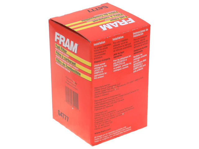 FRAM Fuel Filter P/N:G4777 Fits: Infiniti G20, Infiniti I30, Infiniti M30, Infiniti Q45, Infiniti Qx4, Isuzu Amigo, Isuzu Pickup, Isuzu Rodeo, Isuzu Trooper - Image 1