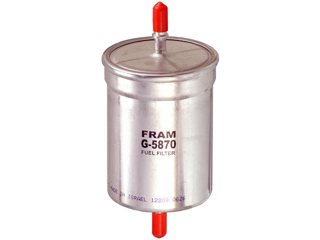 FRAM Fuel Filter P/N:G5870 Fits: Audi A4, Audi A4 Quattro, Audi A8 Quattro, Audi S4, Audi Tt, Audi Tt Quattro, Volkswagen Beetle, Volkswagen Cabrio, Volkswagen Golf, Volkswagen Jetta, Volkswagen Phaeton, Volkswagen R32 - Image 1