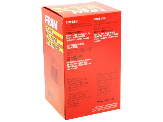 FRAM Fuel Filter P/N:G7315 Fits: Buick Allure, Buick Century, Buick Lacrosse, Buick Lesabre, Buick Park Avenue, Buick Regal, Buick Riviera, Buick Skylark, Cadillac Cts, Cadillac Deville - Image 1