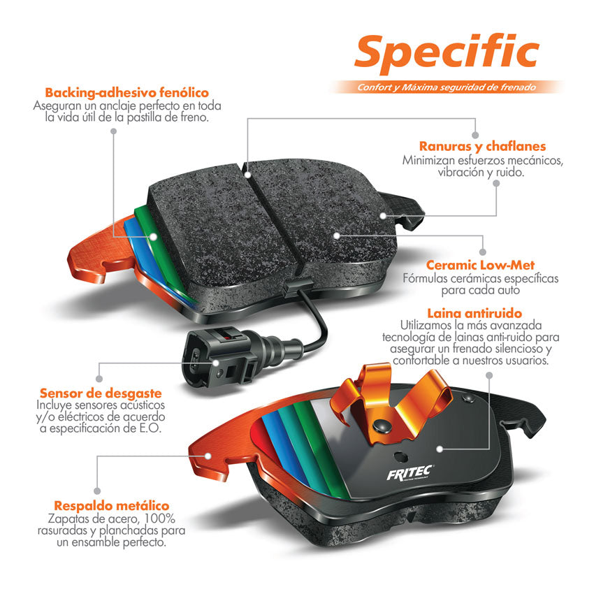 Servicio a Frenos Delanteros Ceramica Fritec SPC-8804-Z