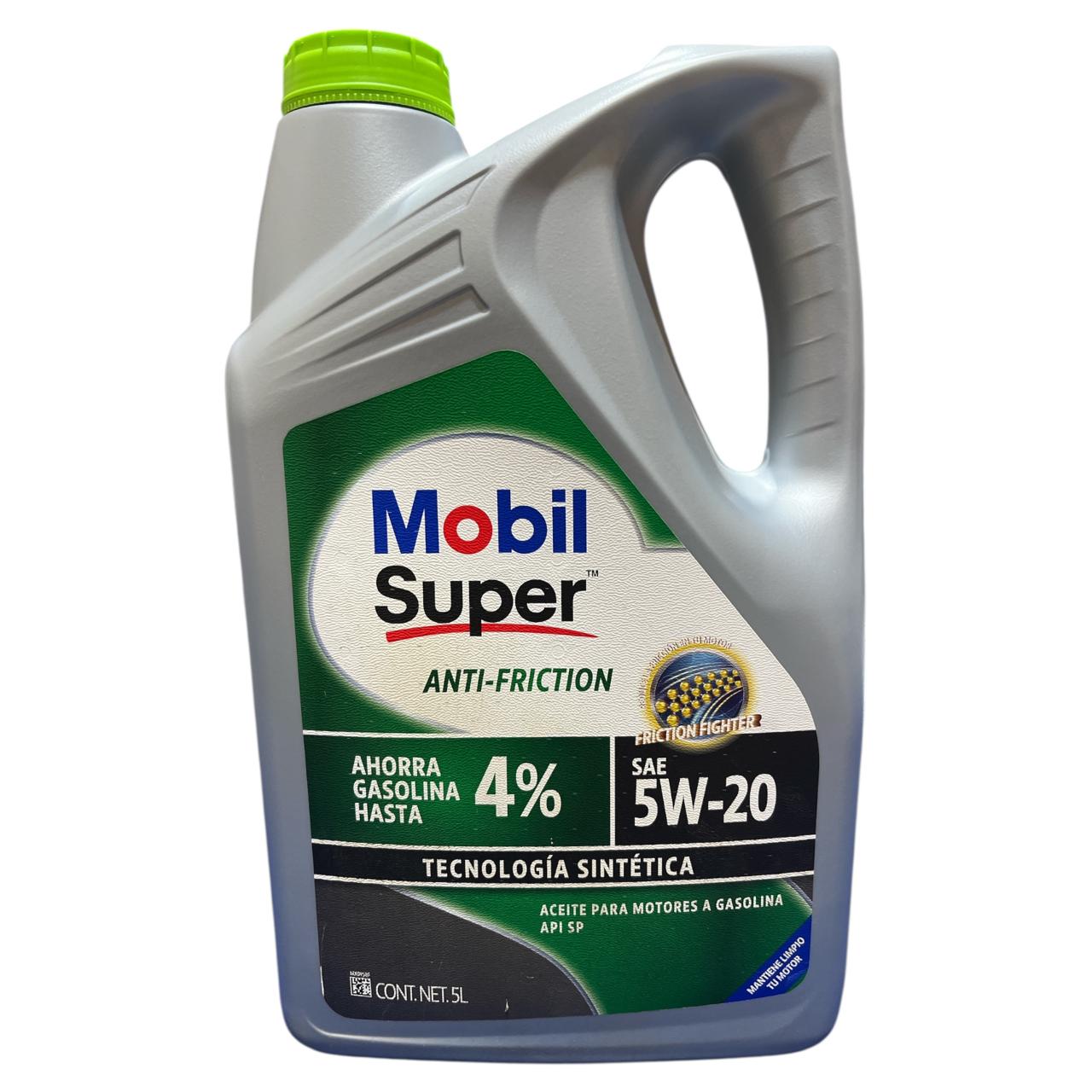 Aceite motor 5W-20 Anti-Friction Mobil super 5Qts