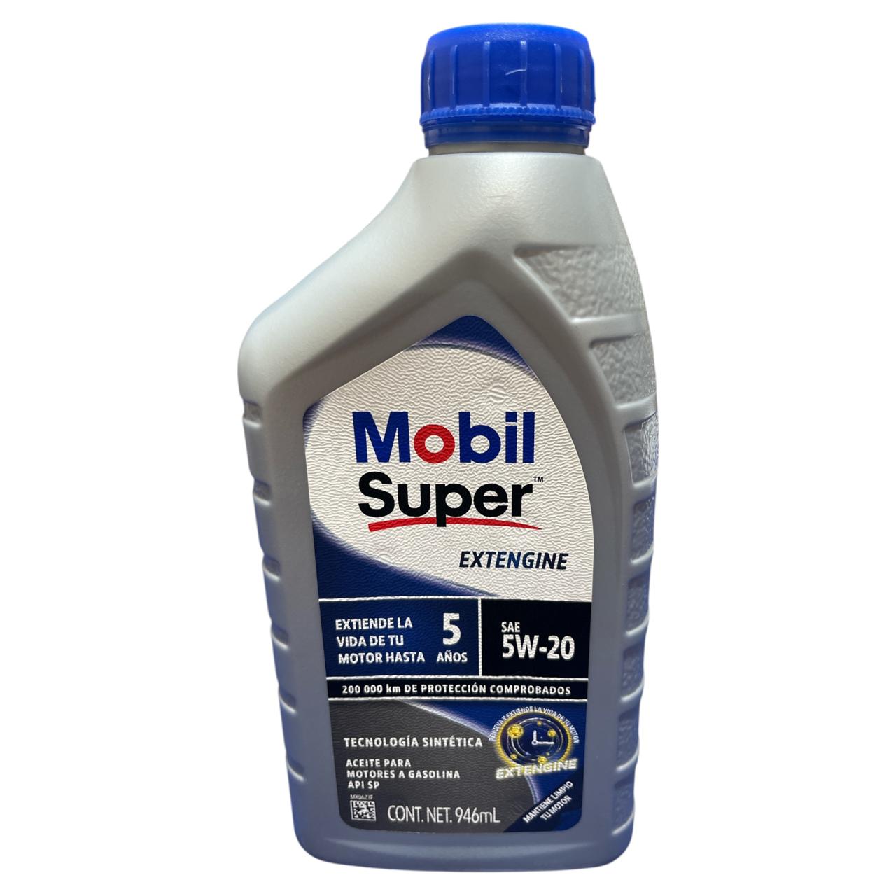 Aceite motor 5W-20 Extengine Mobil super 1Qts