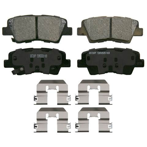 Wagner Brake Disc Brake Pad Set P/N:ZD1812 Fits: Hyundai Accent 20-18, Hyundai Elantra 20-17, Hyundai Ioniq 22-17, Hyundai Venue 24-20, Kia Forte5 22-20, Kia Niro 22-17, Kia Rondo 2014 - Image 1