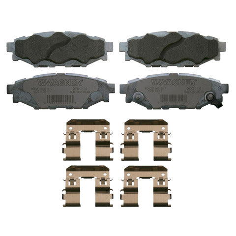 Wagner Brake Disc Brake Pad Set P/N:OEX1114 Fits: Subaru Brz 16-13, Subaru Crosstrek 22-16, Subaru Forester 23-09, Subaru Impreza 22-08, Subaru Legacy 14-05, Subaru Outback 14-05, Subaru Wrx 21-13, Subaru Xv Crosstrek 15-13 - Image 1