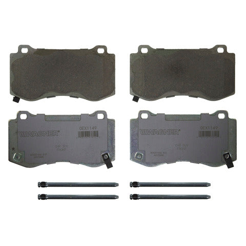 Wagner Brake Disc Brake Pad Set P/N:OEX1149 Fits: Chrysler 300 10-05, Chrysler 300 14-12, Chrysler 300 2017, Dodge Challenger 20-08, Dodge Charger 10-06, Dodge Charger 20-12, Dodge Magnum 08-06, Jeep Grand Cherokee 10-06 - Image 1