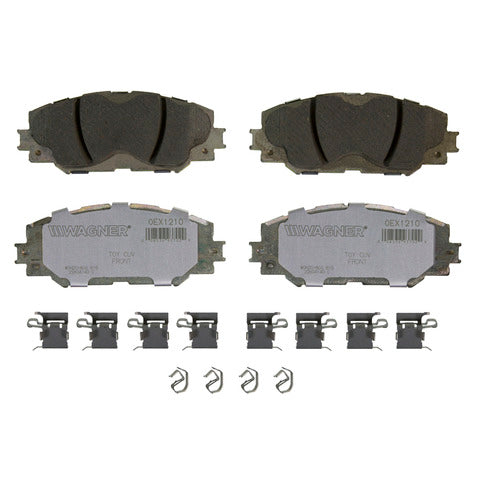 Wagner Brake Disc Brake Pad Set P/N:OEX1210 Fits: Lexus Hs250h 12-10, Pontiac Vibe 10-09, Scion Xb 15-08, Scion Xd 14-08, Toyota Corolla 13-09, Toyota Matrix 13-09, Toyota Prius V 18-12, Toyota Rav4 18-06 - Image 1