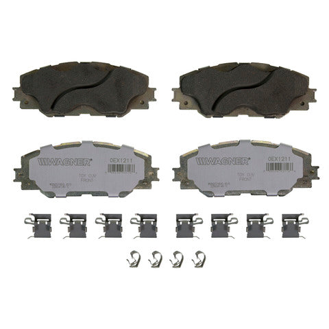 Wagner Brake Disc Brake Pad Set P/N:OEX1211 Fits: Pontiac Vibe 10-09, Scion Im 2016, Scion Tc 16-11, Toyota Corolla 10-09, Toyota Corolla Im 18-17, Toyota Matrix 14-09, Toyota Mirai 20-16, Toyota Rav4 18-06 - Image 1