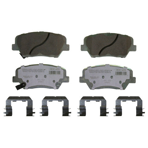 Wagner Brake Disc Brake Pad Set P/N:OEX1432 Fits: Hyundai Azera 17-12, Hyundai Santa Fe 12-10, Hyundai Santa Fe Sport 16-13, Kia Rondo 17-14, Kia Sorento 14-11 - Image 1