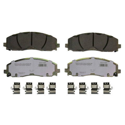 Wagner Brake Disc Brake Pad Set P/N:OEX1589 Fits: Chrysler Pacifica 24-17, Chrysler TOWN &amp; COUNTRY 16-11, Chrysler Voyager 2020, Dodge Grand Caravan 20-11, Dodge Journey 20-09, Jeep Gladiator 23-22, Ram C/v 14-12, Volkswagen Routan 14-12 - Image 1