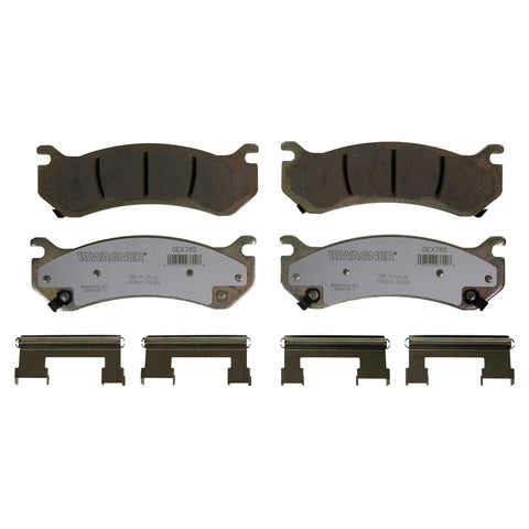 Wagner Brake Disc Brake Pad Set P/N:OEX785 Fits: Cadillac Escalade, Cadillac Escalade Esv, Cadillac Escalade Ext, Chevrolet Astro, Chevrolet Avalanche 1500, Chevrolet Avalanche 2500, Chevrolet C2500, Chevrolet Express 1500, Chevrolet Express 2500 - Image 1