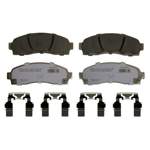 Wagner Brake Disc Brake Pad Set P/N:OEX833 Fits: Ford Explorer 05-02, Ford Explorer Sport 03-01, Ford Ranger 11-03, Mazda B2300 10-03, Mazda B3000 08-03, Mazda B4000 10-03, Mercury Mountaineer 05-02 - Image 1