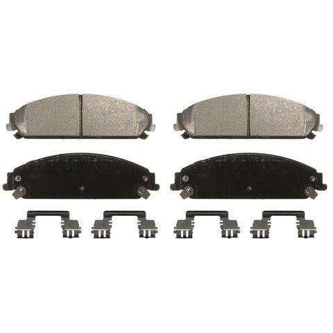 Wagner Brake Disc Brake Pad Set P/N:SX1058 Fits: Chrysler 300 11-05, Chrysler 300 19-15, Dodge Caliber 09-08, Dodge Challenger 11-09, Dodge Challenger 16-14, Dodge Challenger 2018, Dodge Charger 13-06, Dodge Magnum 08-05 - Image 1