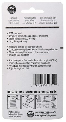 NGK Standard Carded Spark Plug P/N:1472 - Image 3