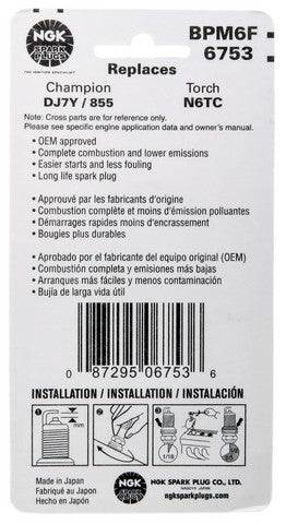 NGK Standard Carded Spark Plug P/N:6753 - Image 4