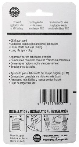 NGK Standard Carded Spark Plug P/N:90537 - Image 3