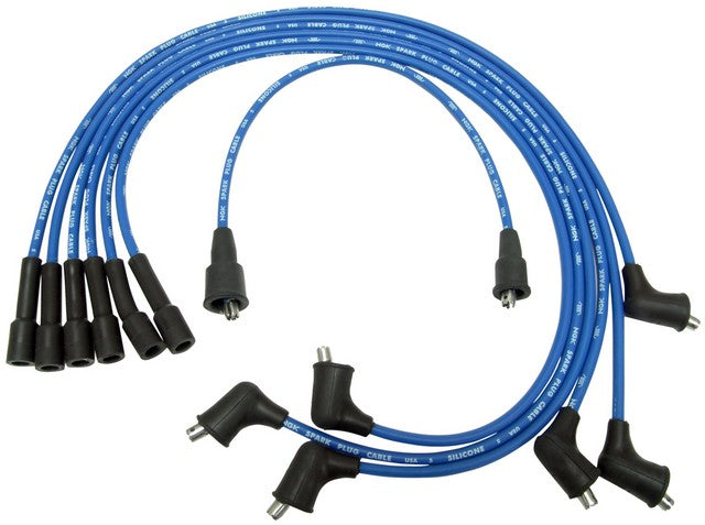 NGK Spark Plug Wire Set P/N:RC-GMX098 Fits: Buick Skylark, Buick Special, Buick Sportwagon, Jeep Cj3, Jeep Cj5, Jeep Cj6, Jeep Commando, Jeep Dispatcher, Jeep Dj5, Jeep Dj6, Jeep Fc150, Jeep Fc170, Jeep Jeepster, Jeep Universal, Oldsmobile F85 - Image 1