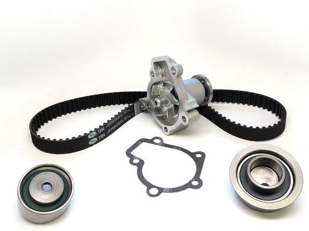 Gates Engine Timing Belt Kit with Water Pump P/N:TCKWP284 Fits: Hyundai Elantra 07-99, Hyundai Tiburon 01-97, Hyundai Tiburon 07-03, Hyundai Tucson 07-05, Kia Spectra 06-04, Kia Spectra5 06-05, Kia Sportage 06-05 - Image 1
