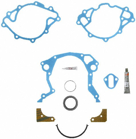 FEL-PRO Engine Timing Cover Gasket Set P/N:TCS 45168 Fits: Ac Shelby Cobra, Detomaso Mangusta, Ford 300, Ford Bronco, Ford Country Sedan, Ford Country Squire, Ford Custom, Ford Custom 500, Ford E-100 Econoline, Ford E-100 Econoline Club Wagon - Image 1