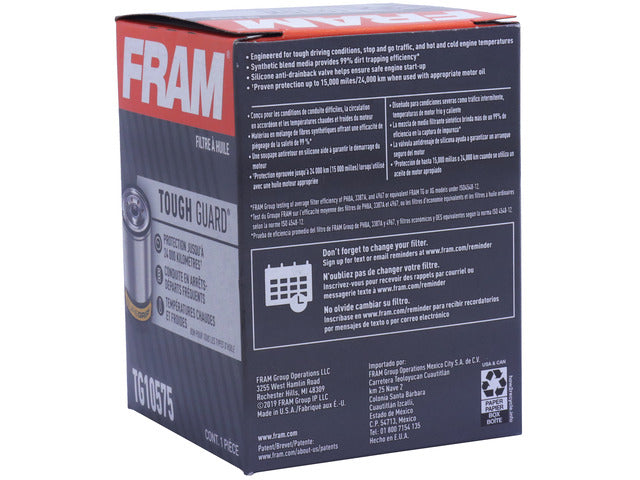 FRAM Engine Oil Filter P/N:TG10575 Fits: Buick Enclave, Buick Lacrosse, Buick Regal Sportback, Cadillac Ats, Cadillac Ct4, Cadillac Ct5, Cadillac Ct6, Cadillac Cts, Cadillac Escalade, Cadillac Escalade Esv - Image 1