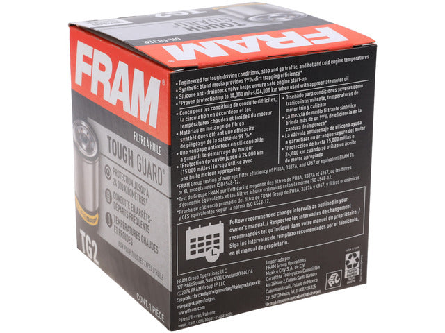 FRAM Engine Oil Filter P/N:TG2 Fits: Cadillac Sts, Cadillac Xlr, Chevrolet Silverado 4500 Hd, Chrysler 300, Chrysler Aspen, Chrysler Cirrus, Chrysler Sebring, Dodge Avenger, Dodge Caliber - Image 1