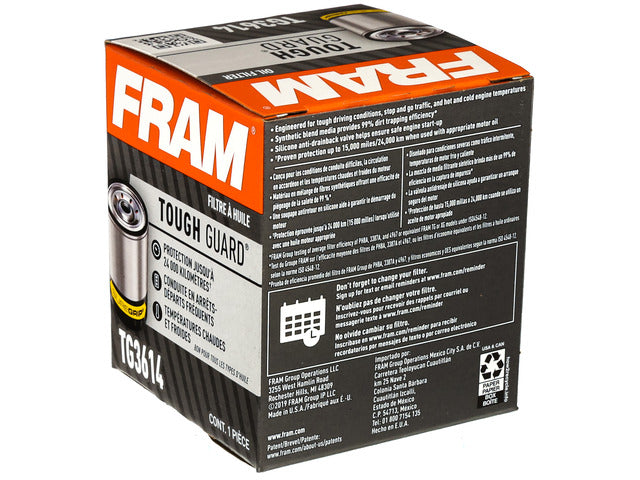 FRAM Engine Oil Filter P/N:TG3614 Fits: Alfa Romeo 164, Asuna Gt, Asuna Se, Audi A3 Sportback E-tron, Chevrolet Metro, Chevrolet Sprint, Chevrolet Tracker, Chrysler Cirrus - Image 1