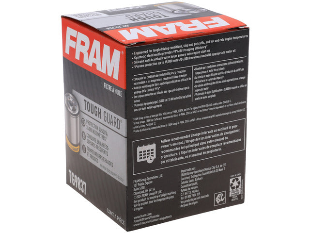 FRAM Engine Oil Filter P/N:TG9837 Fits: Buick Allure, Buick Lacrosse, Buick Lucerne, Buick Rainier, Buick Rendezvous, Buick Terraza, Cadillac Dts, Cadillac Srx, Cadillac Sts, Cadillac Xlr - Image 1