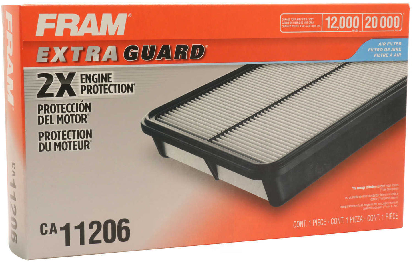 FRAM Filtro de aire del motor P/N:CA11206 Fits: Hyundai Accent 17-12, Hyundai Veloster 17-12, Kia Rio 17-12, Kia Soul 19-12