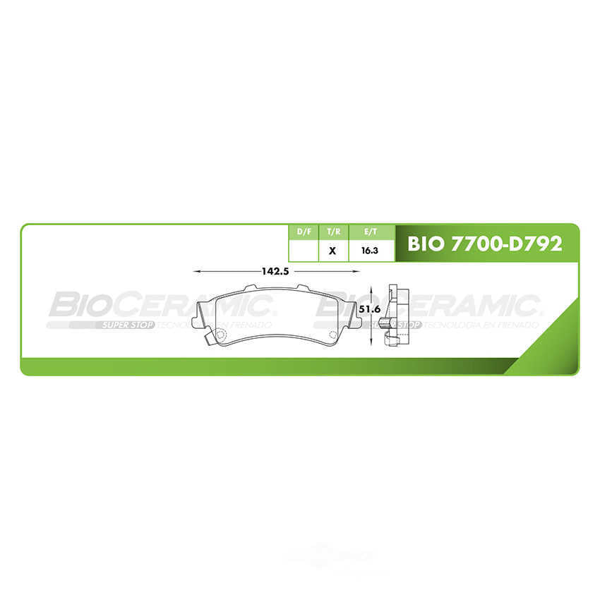 BioCeramic Balata de Disco Ceramica P/N: BIO 7700-D792