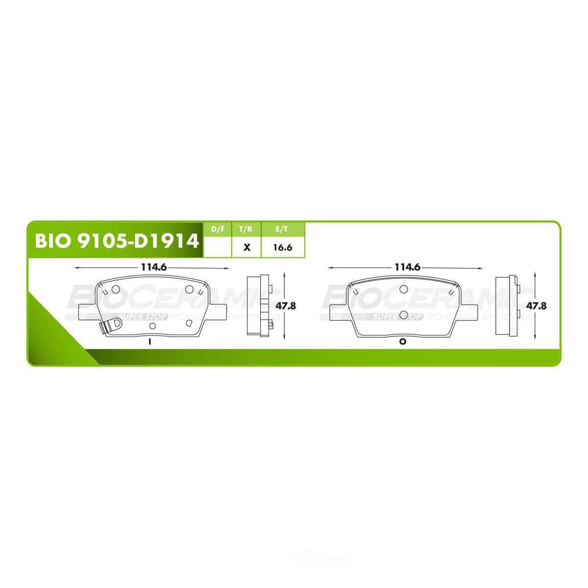 BioCeramic Balata de Disco Ceramica P/N: 9105-D1914